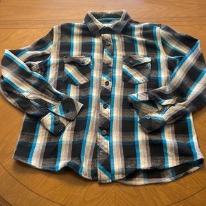 OP Blue Gray Black White flannel Plaid Button Up Shirt Men’s XL 46 48